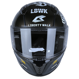 Front View of Bilmola NexR Black R34 Motorcycle Helmet