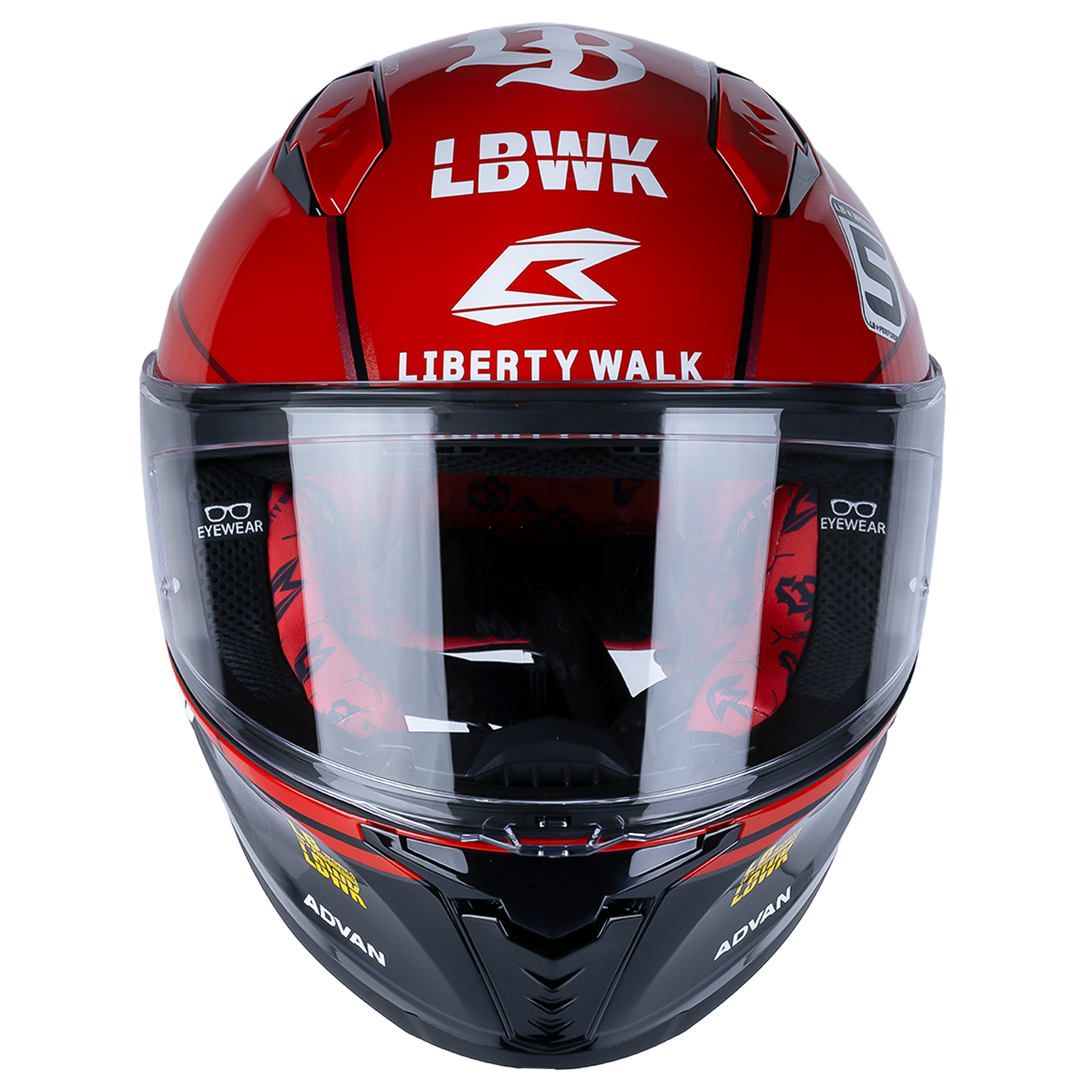 Front View of Bilmola NexR Red R34 Motorcycle Helmet