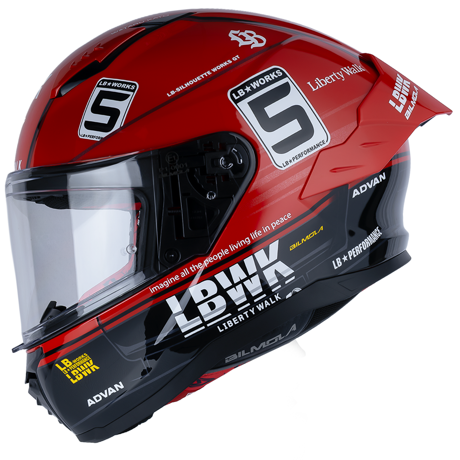 Left Side View of Bilmola NexR Red R34 Motorcycle Helmet