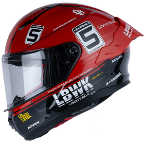 Left Side View of Bilmola NexR Red R34 Motorcycle Helmet