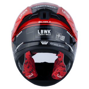 Rear View of Bilmola NexR Red R34 Motorcycle Helmet
