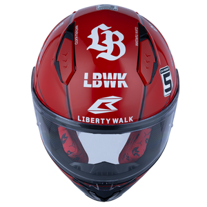 Top View of Bilmola NexR Red R34 Motorcycle Helmet