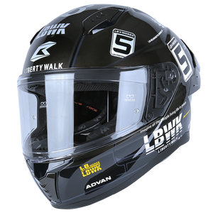 Front Left Quarter View of Bilmola NexR Black R34 Motorcycle Helmet