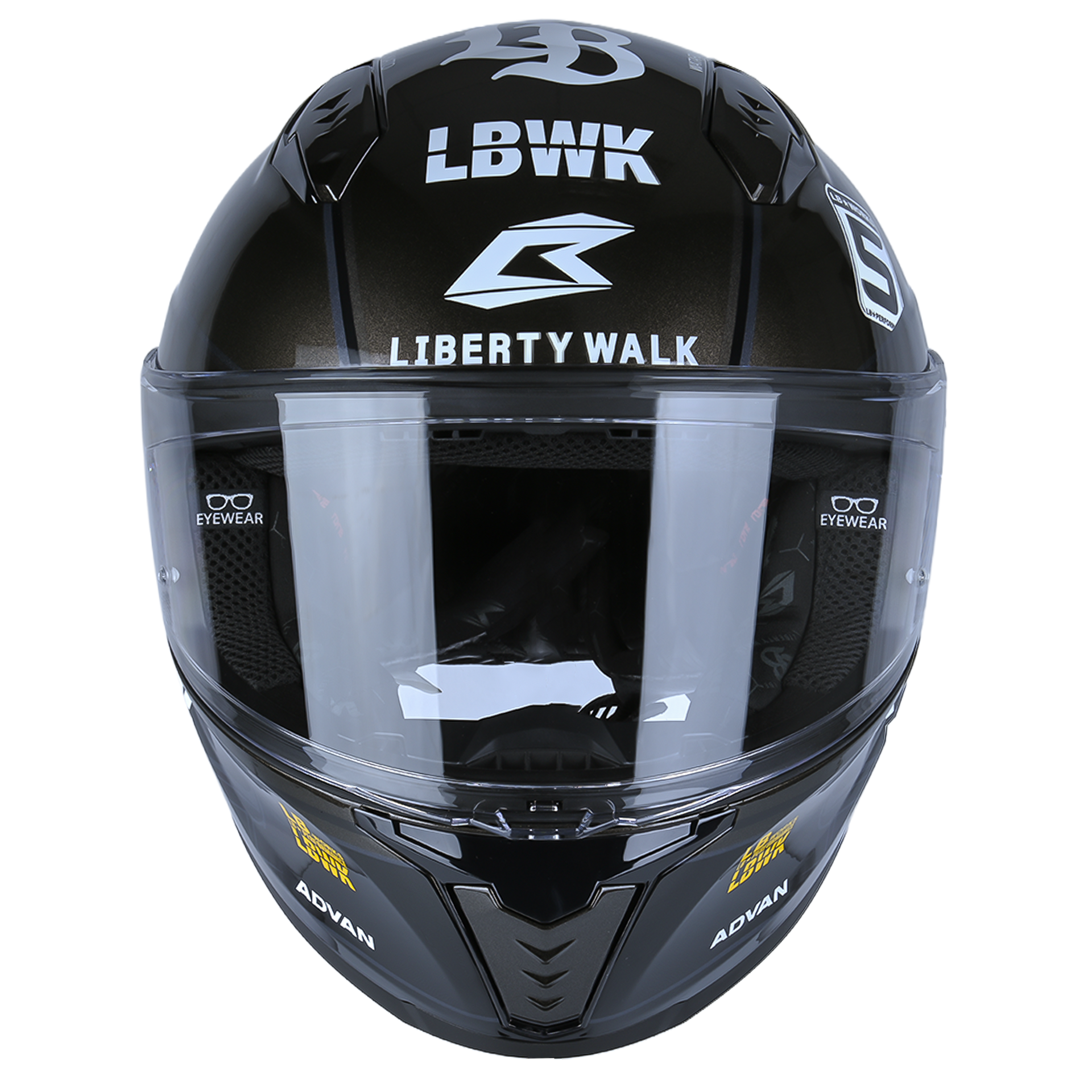 Front View of Bilmola NexR Black R34 Motorcycle Helmet
