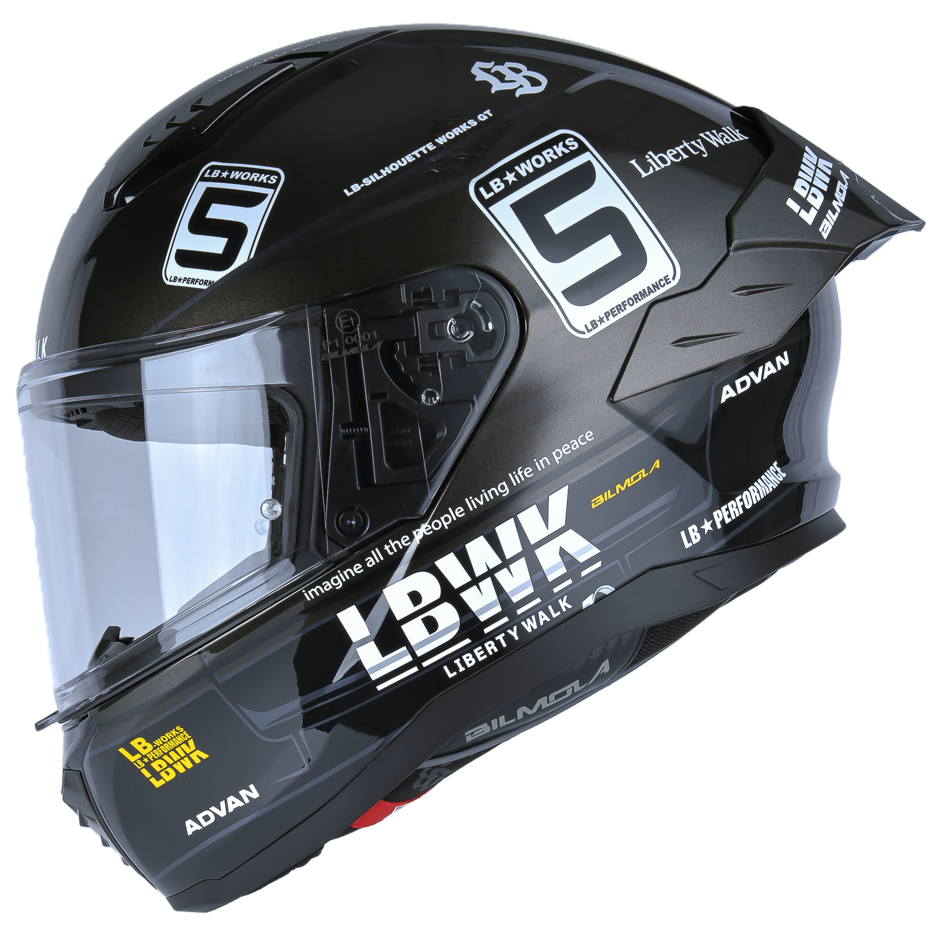 Left Side View of Bilmola NexR Black R34 Motorcycle Helmet