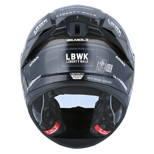 Rear View of Bilmola NexR Black R34 Motorcycle Helmet