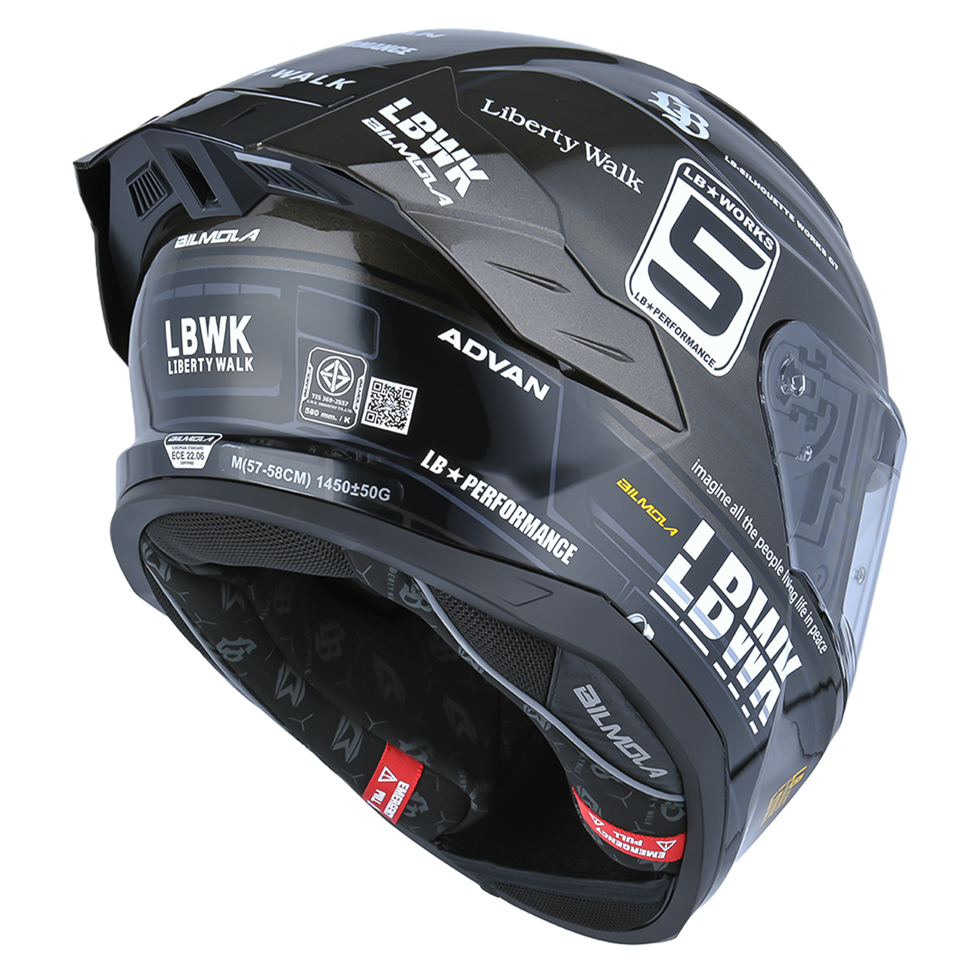 Right Rear Quarter View of Bilmola NexR Black R34 Motorcycle Helmet