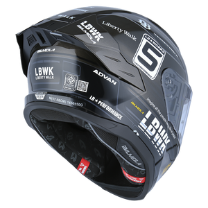 Right Rear Quarter View of Bilmola NexR Black R34 Motorcycle Helmet