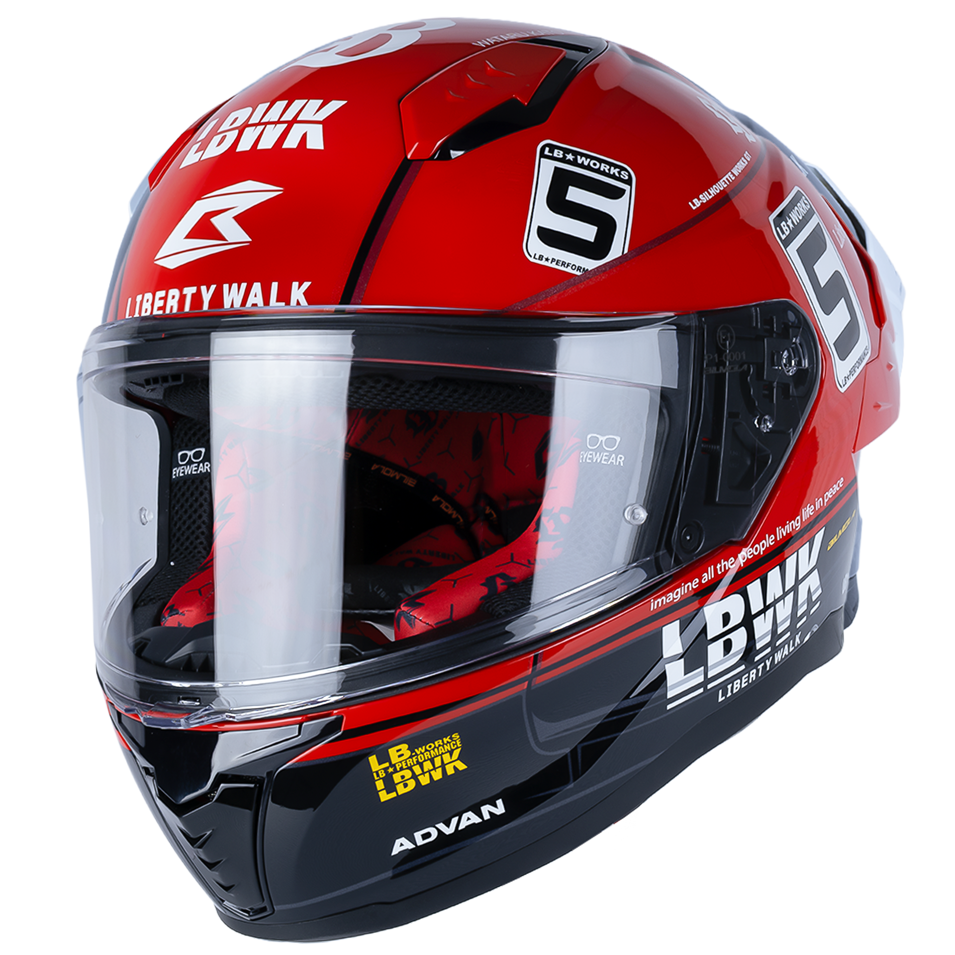 Front Left Quarter View of Bilmola NexR Red R34 Motorcycle Helmet