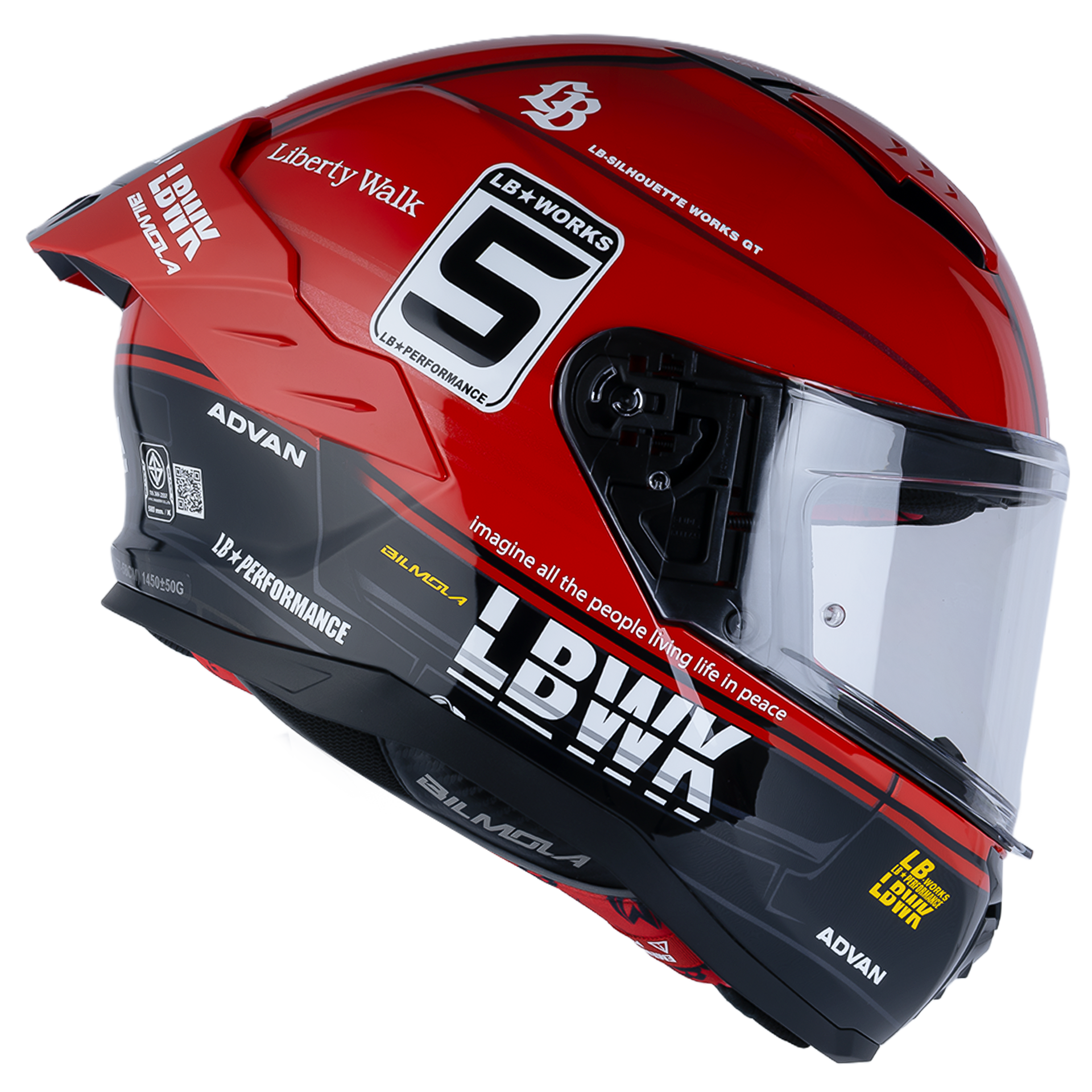 Right Side View of Bilmola NexR Red R34 Motorcycle Helmet