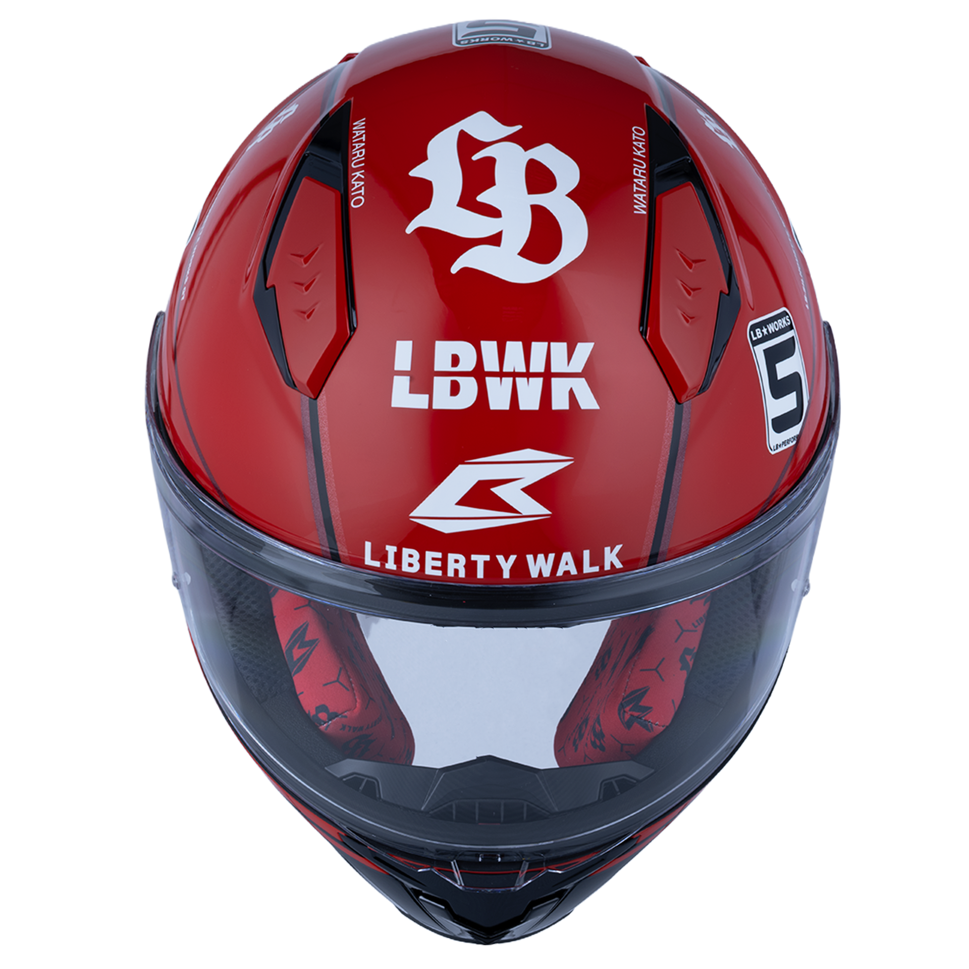 Top View of Bilmola NexR Red R34 Motorcycle Helmet